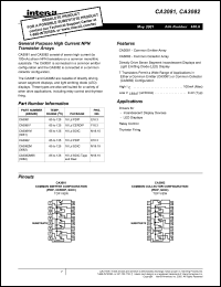 Click here to download CA3081F Datasheet