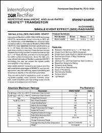 Click here to download IRHN7450SE Datasheet