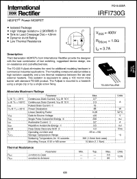 Click here to download IRFI730 Datasheet