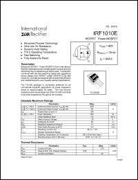 Click here to download IRF1010E Datasheet