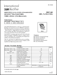 Click here to download IRF140 Datasheet