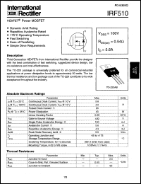 Click here to download IRF510 Datasheet