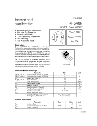 Click here to download IRF540 Datasheet