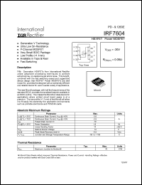 Click here to download IRF7604 Datasheet
