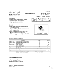 Click here to download IRF820A Datasheet
