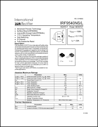 Click here to download IRF9540NS Datasheet