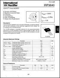 Click here to download IRF9640 Datasheet