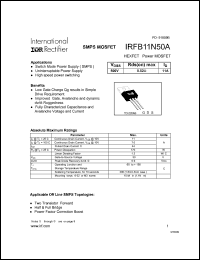 Click here to download IRFB11N50 Datasheet
