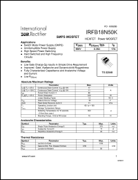 Click here to download IRFB18N50 Datasheet