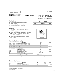 Click here to download IRFB42N20 Datasheet