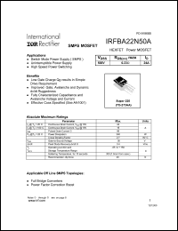 Click here to download IRFBA22N50 Datasheet