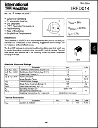 Click here to download IRFD014 Datasheet