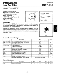 Click here to download IRFD110 Datasheet