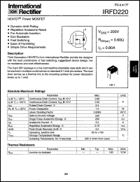 Click here to download IRFD220 Datasheet