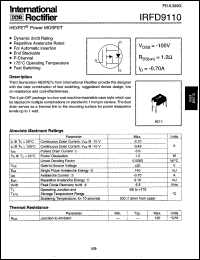 Click here to download IRFD9110 Datasheet