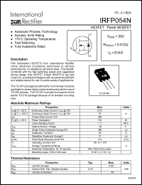 Click here to download IRFP054N Datasheet