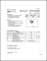 Click here to download IRFP22N50 Datasheet