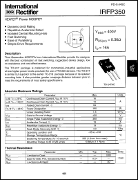 Click here to download IRFP350 Datasheet