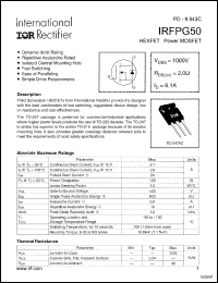 Click here to download IRFPG50 Datasheet