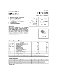 Click here to download IRFPS3815 Datasheet