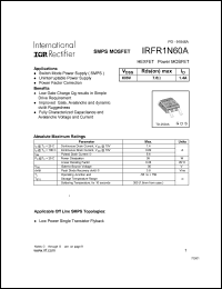 Click here to download IRFR1N60 Datasheet