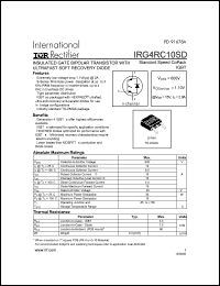 IRG4RC10SD.pdf - справочник характеристик IRG4RC10SD