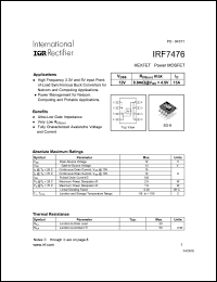 Click here to download IRF7476 Datasheet
