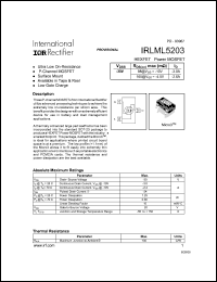 Click here to download IRLML5203 Datasheet