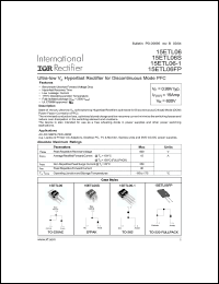 Click here to download 15ETL06 Datasheet