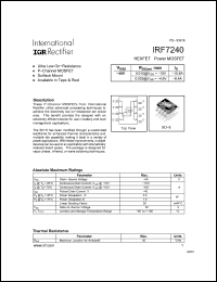Click here to download IRF7240 Datasheet