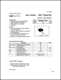 Click here to download IRF730APBF Datasheet