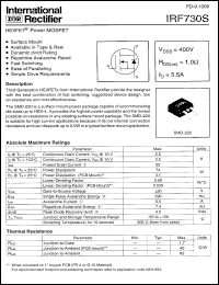 Click here to download IRF730S Datasheet