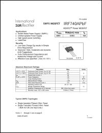 Click here to download IRF740APBF Datasheet
