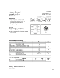 Click here to download IRF7831 Datasheet