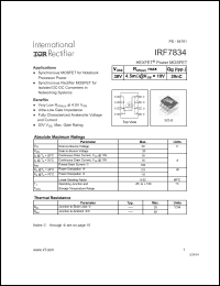 Click here to download IRF7834 Datasheet