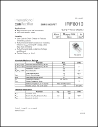 Click here to download IRF8010 Datasheet