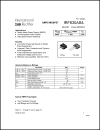Click here to download IRF830AL Datasheet
