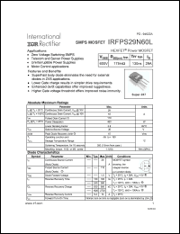 Click here to download IRFPS29N60 Datasheet
