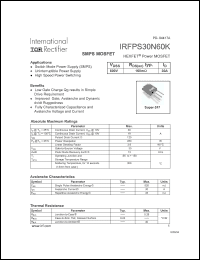 Click here to download IRFPS30N60 Datasheet