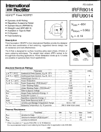 Click here to download IRFR9014TRL Datasheet