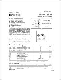 Click here to download IRFRU3910 Datasheet