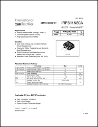 Click here to download IRFS11N50 Datasheet