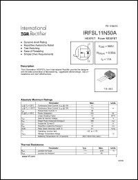 Click here to download IRFSL11N50 Datasheet