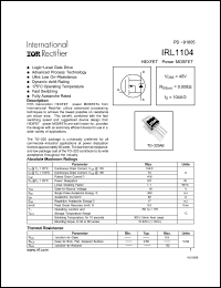 Click here to download IRL1104 Datasheet
