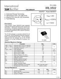 Click here to download IRL3502 Datasheet