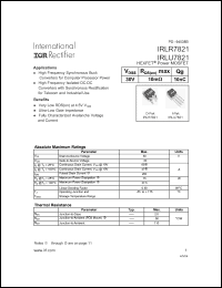 Click here to download IRLR7821 Datasheet