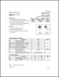 Click here to download IRLR7843 Datasheet