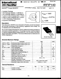 Click here to download IRFIP140 Datasheet