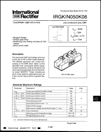 Click here to download IRGKIN050K06 Datasheet