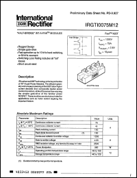 Click here to download IRGTI0075M12 Datasheet